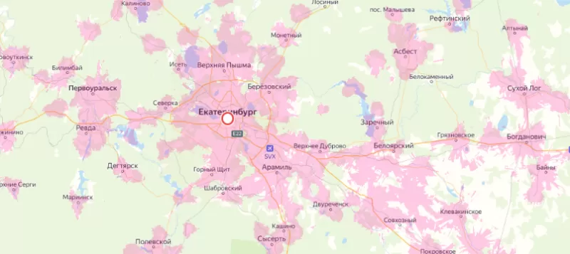 Зона покрытия Билайн в городе Сургут и области 